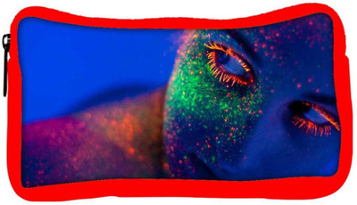 

Snoogg Eco Friendly Canvas Fluorescence Make Up Designer Student Pen Pencil Case Coin Purse Pouch Cosmetic Makeup Bag (RED) Pouch(Multicolor)
