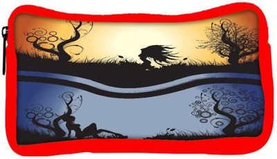 

Snoogg Eco Friendly Canvas Abstract Background Student Pen Pencil Case Coin Purse Pouch Cosmetic Makeup Bag (RED) Pouch(Multicolor)