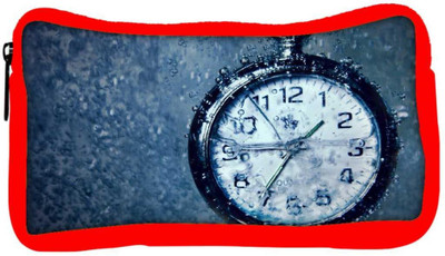 

Snoogg Eco Friendly Canvas Clock In The Rain Designer Student Pen Pencil Case Coin Purse Pouch Cosmetic Makeup Bag (RED) Pouch(Multicolor)