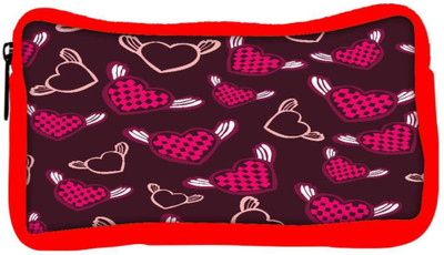 

Snoogg Eco Friendly Canvas Pink Heart Angels Designer Student Pen Pencil Case Coin Purse Pouch Cosmetic Makeup Bag (RED) Pouch(Multicolor)