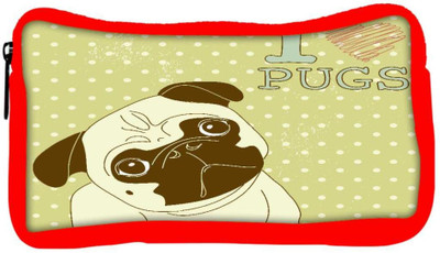 

Snoogg Eco Friendly Canvas I Love Pugs Cute Little Pug On Polka Dot Background Student Pen Pencil Case Coin Purse Pouch Cosmetic Makeup Bag (RED) Pouch(Multicolor)