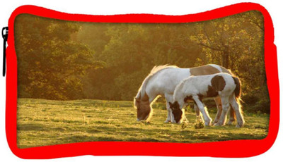 

Snoogg Eco Friendly Canvas Colorful White Horse Designer Student Pen Pencil Case Coin Purse Pouch Cosmetic Makeup Bag (RED) Pouch(Multicolor)