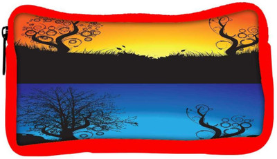 

Snoogg Eco Friendly Canvas Abstract Tree Background Student Pen Pencil Case Coin Purse Pouch Cosmetic Makeup Bag (RED) Pouch(Multicolor)