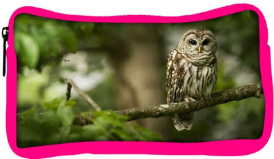 

Snoogg Eco Friendly Canvas Owl Sitting Designer Student Pen Pencil Case Coin Purse Pouch Cosmetic Makeup Bag (PINK) Pouch(Multicolor)