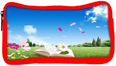 

Snoogg Eco Friendly Canvas Open Book Designer Student Pen Pencil Case Coin Purse Pouch Cosmetic Makeup Bag (RED) Pouch(Multicolor)