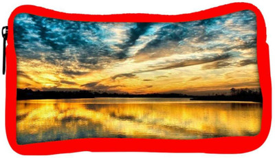 

Snoogg Eco Friendly Canvas Desktop Nature Designer Student Pen Pencil Case Coin Purse Pouch Cosmetic Makeup Bag (RED) Pouch(Multicolor)
