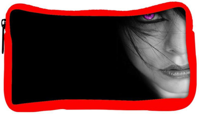 

Snoogg Eco Friendly Canvas Pink Eyes Designer Student Pen Pencil Case Coin Purse Pouch Cosmetic Makeup Bag (RED) Pouch(Multicolor)