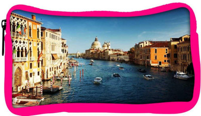 

Snoogg Eco Friendly Canvas Abstract City Designer Student Pen Pencil Case Coin Purse Pouch Cosmetic Makeup Bag (PINK) Pouch(Multicolor)