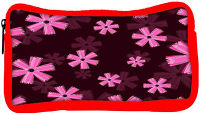 

Snoogg Eco Friendly Canvas Pink Floral Marron Pattern Designer Student Pen Pencil Case Coin Purse Pouch Cosmetic Makeup Bag (RED) Pouch(Multicolor)