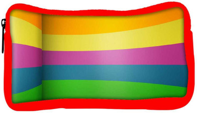 

Snoogg Eco Friendly Canvas Colorful Bandwidth Designer Student Pen Pencil Case Coin Purse Pouch Cosmetic Makeup Bag (RED) Pouch(Multicolor)