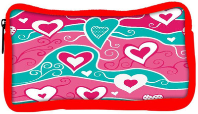 

Snoogg Eco Friendly Canvas Wavy Hearts Pattern Designer Student Pen Pencil Case Coin Purse Pouch Cosmetic Makeup Bag (RED) Pouch(Multicolor)