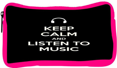 

Snoogg Eco Friendly Canvas Keep Calm And Listen To Music Student Pen Pencil Case Coin Purse Pouch Cosmetic Makeup Bag (PINK) Pouch(Multicolor)