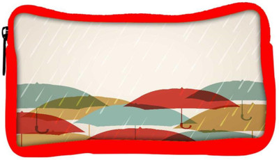 

Snoogg Eco Friendly Canvas Abstract Rainy Season Background Student Pen Pencil Case Coin Purse Pouch Cosmetic Makeup Bag (RED) Pouch(Multicolor)