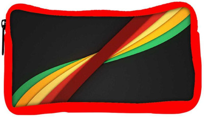 

Snoogg Eco Friendly Canvas Black Color Strips Designer Student Pen Pencil Case Coin Purse Pouch Cosmetic Makeup Bag (RED) Pouch(Multicolor)