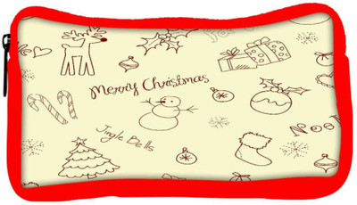 

Snoogg Eco Friendly Canvas Merry Christmas Cream Pattern Designer Student Pen Pencil Case Coin Purse Pouch Cosmetic Makeup Bag (RED) Pouch(Multicolor)
