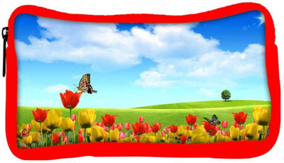 

Snoogg Eco Friendly Canvas Butterfly In Flower Designer Student Pen Pencil Case Coin Purse Pouch Cosmetic Makeup Bag (RED) Pouch(Multicolor)