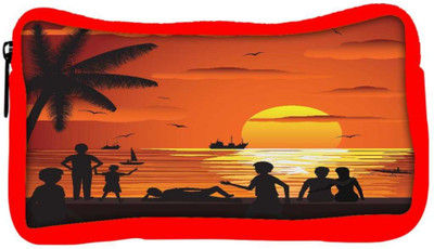 

Snoogg Eco Friendly Canvas Beach Student Pen Pencil Case Coin Purse Pouch Cosmetic Makeup Bag (RED) Pouch(Multicolor)