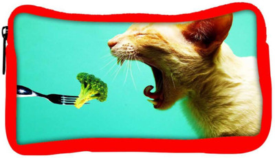 

Snoogg Eco Friendly Canvas Cat Eating Broklyn Designer Student Pen Pencil Case Coin Purse Pouch Cosmetic Makeup Bag (RED) Pouch(Multicolor)