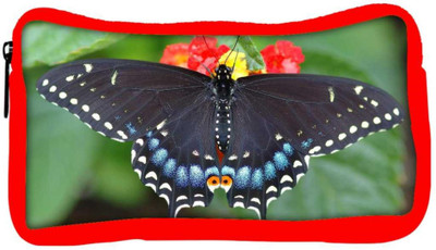

Snoogg Eco Friendly Canvas Black Butterfly Flying Designer Student Pen Pencil Case Coin Purse Pouch Cosmetic Makeup Bag (RED) Pouch(Multicolor)
