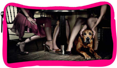 

Snoogg Eco Friendly Canvas Dog Under The Table Designer Student Pen Pencil Case Coin Purse Pouch Cosmetic Makeup Bag (PINK) Pouch(Multicolor)