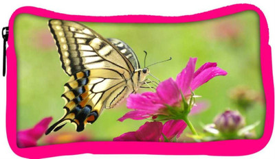 

Snoogg Eco Friendly Canvas Multicolor Butterfly Designer Student Pen Pencil Case Coin Purse Pouch Cosmetic Makeup Bag (PINK) Pouch(Multicolor)