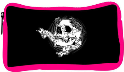 

Snoogg Eco Friendly Canvas Skull Muerte Designer Student Pen Pencil Case Coin Purse Pouch Cosmetic Makeup Bag (PINK) Pouch(Multicolor)