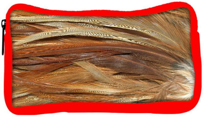 

Snoogg Eco Friendly Canvas Feathers 3 Texture Student Pen Pencil Case Coin Purse Pouch Cosmetic Makeup Bag (RED) Pouch(Multicolor)