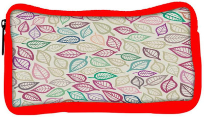 

Snoogg Eco Friendly Canvas Colorful Leaves Designer Student Pen Pencil Case Coin Purse Pouch Cosmetic Makeup Bag (RED) Pouch(Multicolor)