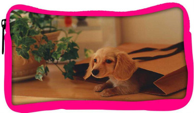 

Snoogg Eco Friendly Canvas Small Dog In A Bag Designer Student Pen Pencil Case Coin Purse Pouch Cosmetic Makeup Bag (PINK) Pouch(Multicolor)