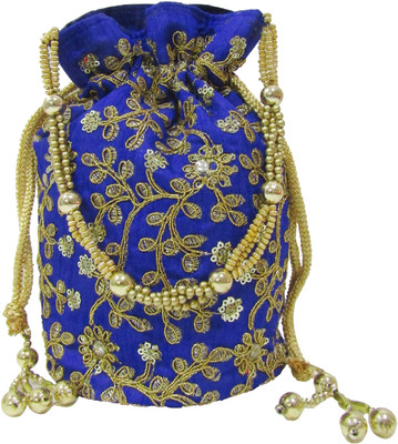 

Deepsum Women Blue Wedding Party Clutch Potli Bag Potli(Blue)