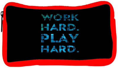 

Snoogg Eco Friendly Canvas Work Hard Play Hard Student Pen Pencil Case Coin Purse Pouch Cosmetic Makeup Bag (RED) Pouch(Multicolor)