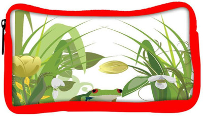 

Snoogg Eco Friendly Canvas Abstract Illustration With Lots Of Beautiful Flowers Student Pen Pencil Case Coin Purse Pouch Cosmetic Makeup Bag (RED) Pouch(Multicolor)