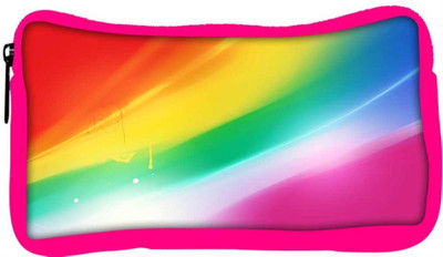 

Snoogg Eco Friendly Canvas Rainbow Color Designer Student Pen Pencil Case Coin Purse Pouch Cosmetic Makeup Bag (PINK) Pouch(Multicolor)