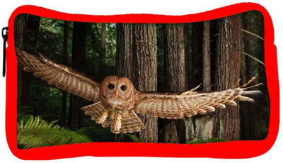 

Snoogg Eco Friendly Canvas Flying Owl Designer Student Pen Pencil Case Coin Purse Pouch Cosmetic Makeup Bag (RED) Pouch(Multicolor)