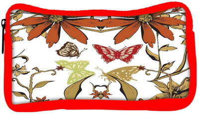 

Snoogg Eco Friendly Canvas Garden White Pattern Designer Student Pen Pencil Case Coin Purse Pouch Cosmetic Makeup Bag (RED) Pouch(Multicolor)