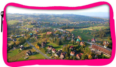 

Snoogg Eco Friendly Canvas City From The Top Designer Student Pen Pencil Case Coin Purse Pouch Cosmetic Makeup Bag (PINK) Pouch(Multicolor)
