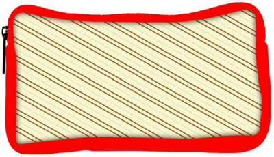 

Snoogg Eco Friendly Canvas Brown Strip Cream Pattern Designer Student Pen Pencil Case Coin Purse Pouch Cosmetic Makeup Bag (RED) Pouch(Multicolor)
