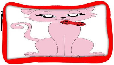 

Snoogg Eco Friendly Canvas Cat Student Pen Pencil Case Coin Purse Pouch Cosmetic Makeup Bag (RED) Pouch(Multicolor)