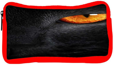 

Snoogg Eco Friendly Canvas Cat Eyes Student Pen Pencil Case Coin Purse Pouch Cosmetic Makeup Bag (RED) Pouch(Multicolor)