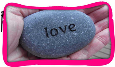 

Snoogg Eco Friendly Canvas Love Pebble Student Pen Pencil Case Coin Purse Pouch Cosmetic Makeup Bag (PINK) Pouch(Multicolor)