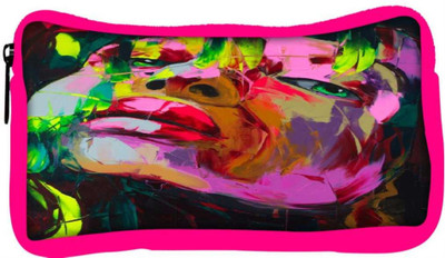 

Snoogg Eco Friendly Canvas Shyla Painting Student Pen Pencil Case Coin Purse Pouch Cosmetic Makeup Bag (PINK) Pouch(Multicolor)