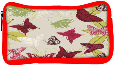

Snoogg Eco Friendly Canvas Red Butterflies Designer Student Pen Pencil Case Coin Purse Pouch Cosmetic Makeup Bag (RED) Pouch(Multicolor)