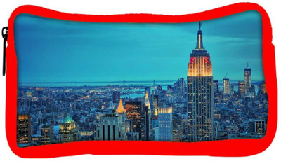 

Snoogg Eco Friendly Canvas New York Tower Designer Student Pen Pencil Case Coin Purse Pouch Cosmetic Makeup Bag (RED) Pouch(Multicolor)