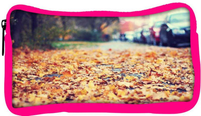 

Snoogg Eco Friendly Canvas Roadside Leaves Designer Student Pen Pencil Case Coin Purse Pouch Cosmetic Makeup Bag (PINK) Pouch(Multicolor)
