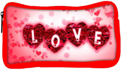 

Snoogg Eco Friendly Canvas Heart Of Love Designer Student Pen Pencil Case Coin Purse Pouch Cosmetic Makeup Bag (RED) Pouch(Multicolor)