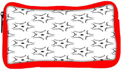 

Snoogg Eco Friendly Canvas White Pattern Designer Student Pen Pencil Case Coin Purse Pouch Cosmetic Makeup Bag (RED) Pouch(Multicolor)