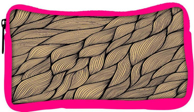 

Snoogg Eco Friendly Canvas Cream Leaves Pattern Designer Student Pen Pencil Case Coin Purse Pouch Cosmetic Makeup Bag (PINK) Pouch(Multicolor)