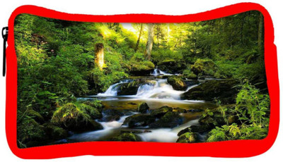 

Snoogg Eco Friendly Canvas Water Flowing Designer Student Pen Pencil Case Coin Purse Pouch Cosmetic Makeup Bag (RED) Pouch(Multicolor)