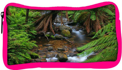 

Snoogg Eco Friendly Canvas Water Flowing Through The Jungle Designer Student Pen Pencil Case Coin Purse Pouch Cosmetic Makeup Bag (PINK) Pouch(Multicolor)