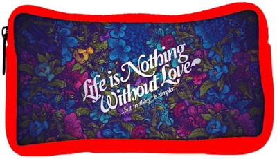 

Snoogg Eco Friendly Canvas Life Is Nothing Without Love Designer Student Pen Pencil Case Coin Purse Pouch Cosmetic Makeup Bag (RED) Pouch(Multicolor)